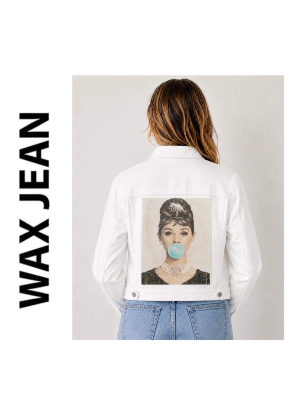 NWT WAX JEAN White Embellished Breakfast At Tiffany's Jean Jacket